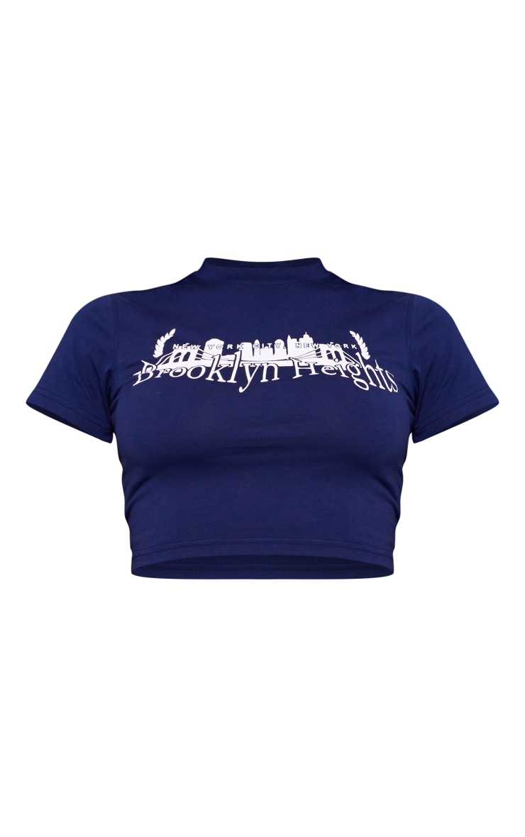 Navy Brooklyn Heights Printed Fitted T Shirt image 5
