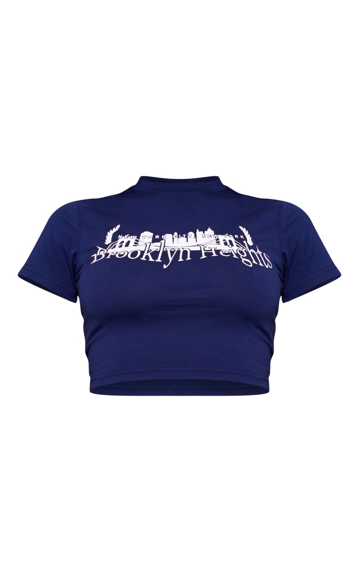 Navy Brooklyn Heights Printed Fitted T Shirt image 5