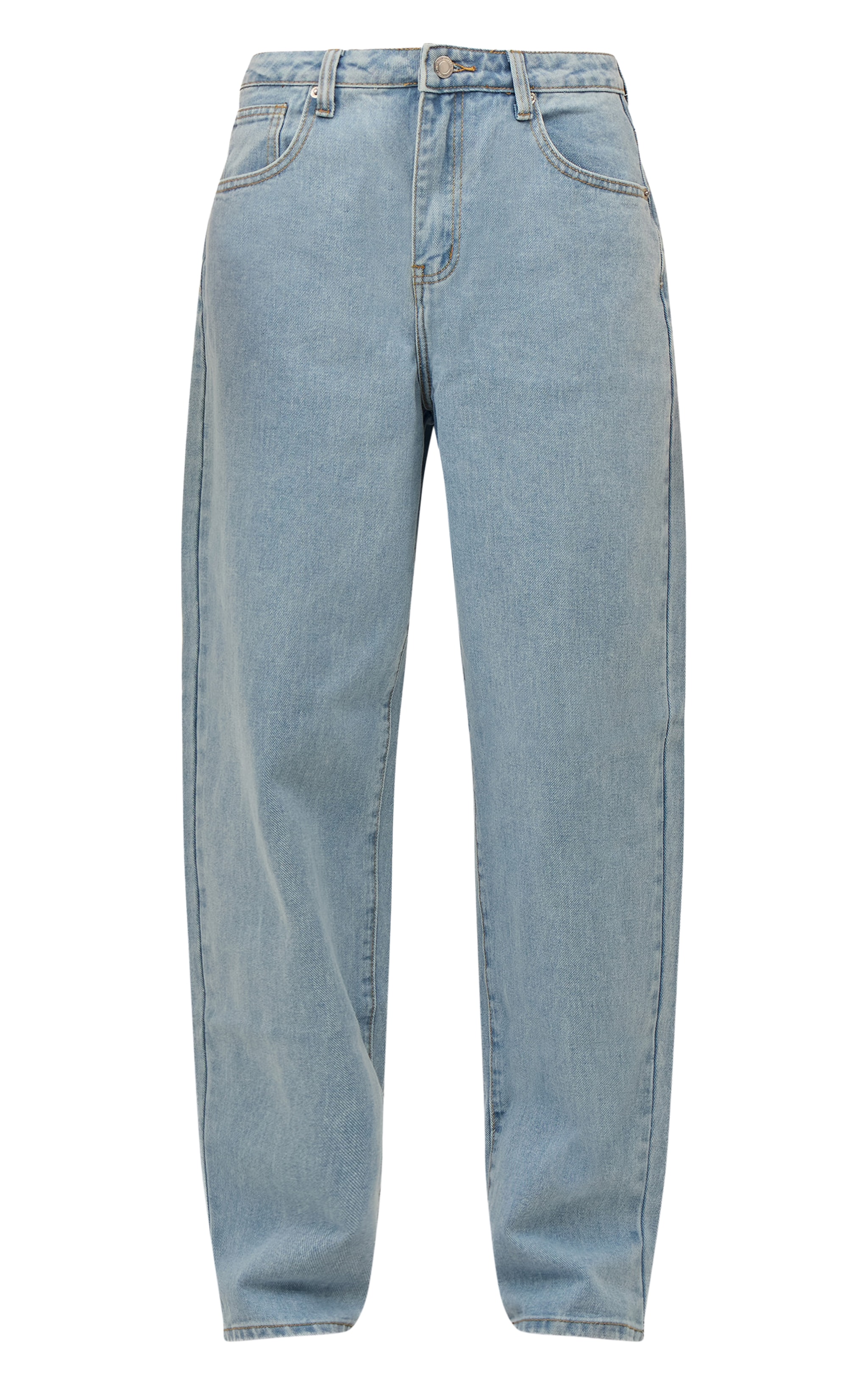 PRETTYLITTLETHING Jean boyfriend bleu clair délavé à taille haute image 5