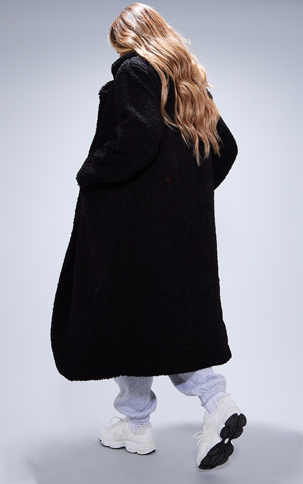 Black Premium Longline Coat Outerwear PrettyLittleThing
