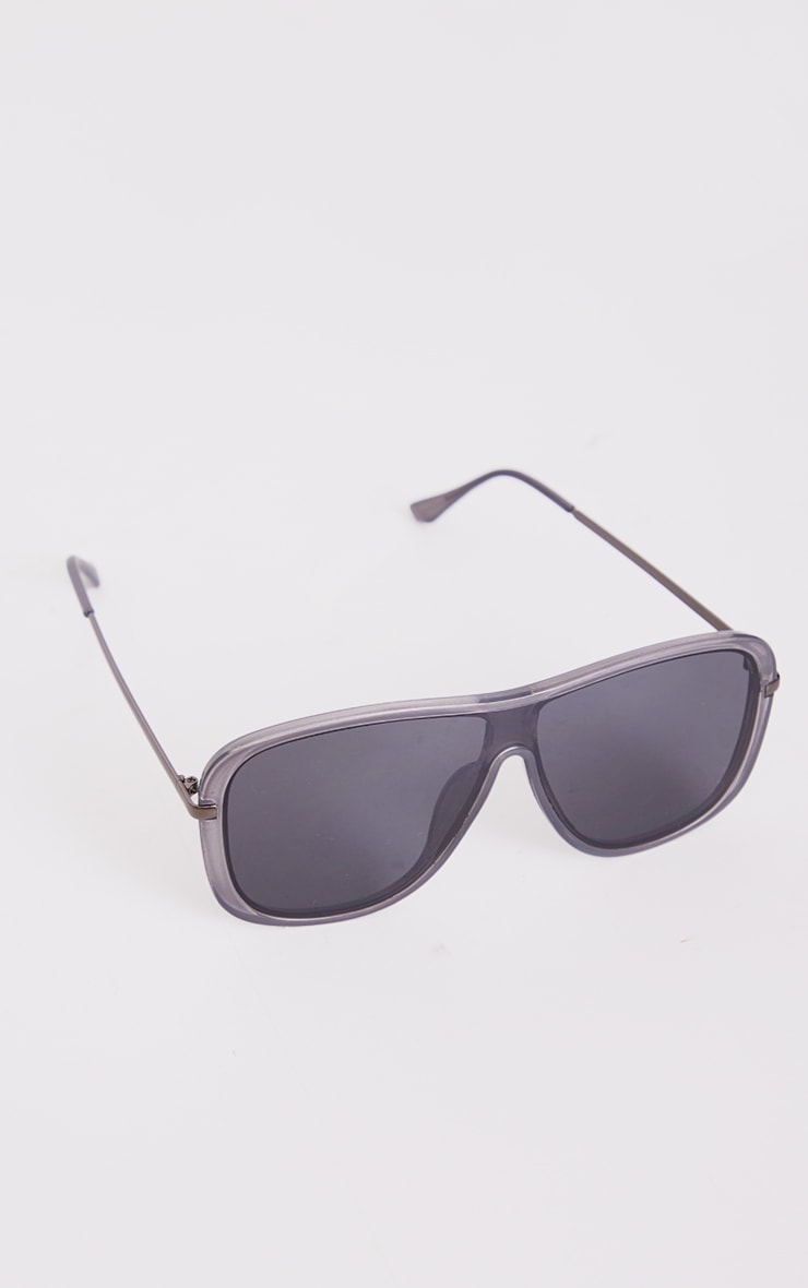 Grey Crystal Frame Oversized Sunglasses image 3