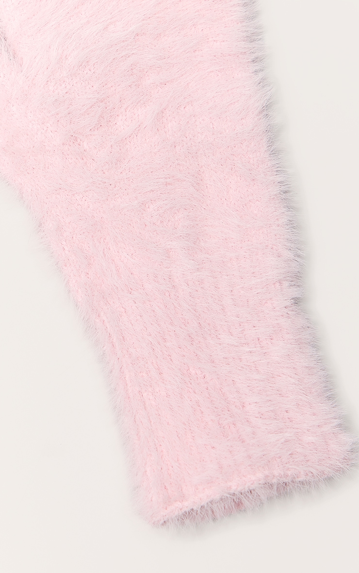 Baby Pink Eyelash Knit Gloves image 3