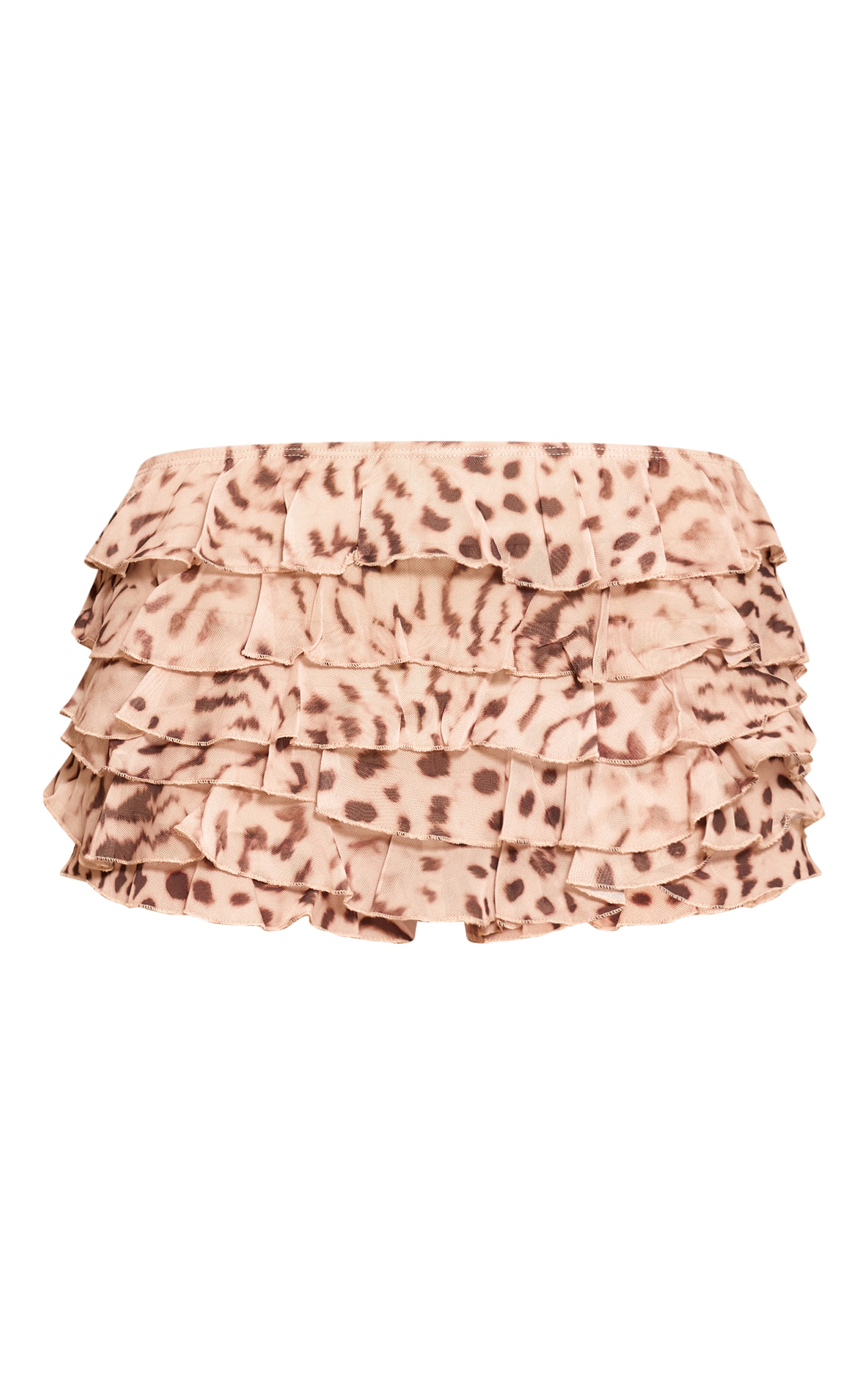 Stone Leopard Printed Mesh Frilly Low Rise Bloomer Shorts image 6