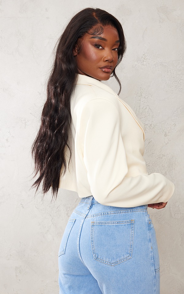 Tall Off White Oversized Cropped Blazer PrettyLittleThing
