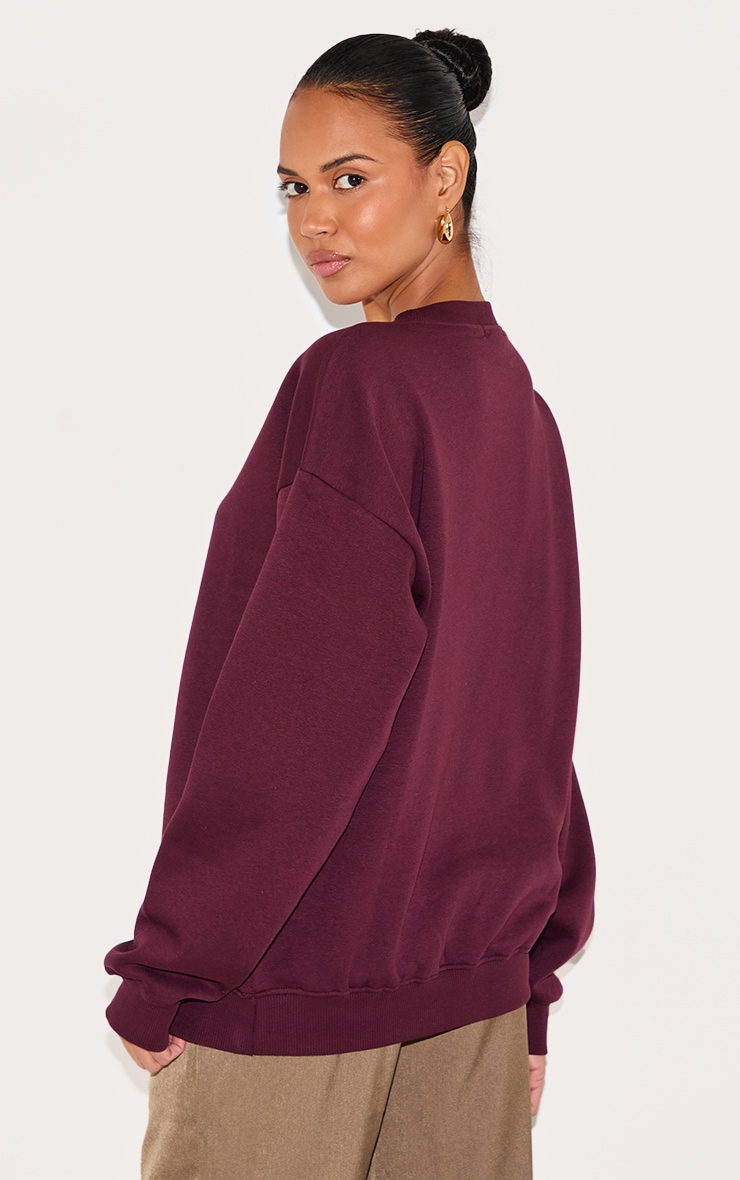 Sweat oversize prune foncé image 2