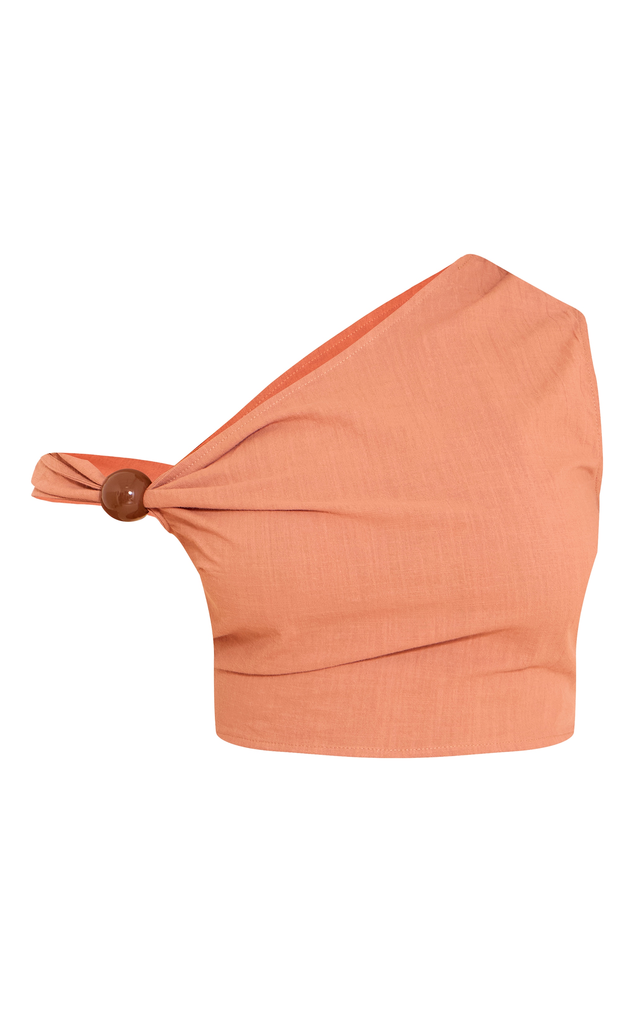 Shape Rust Linen Off Shoulder Beaded Top image 5