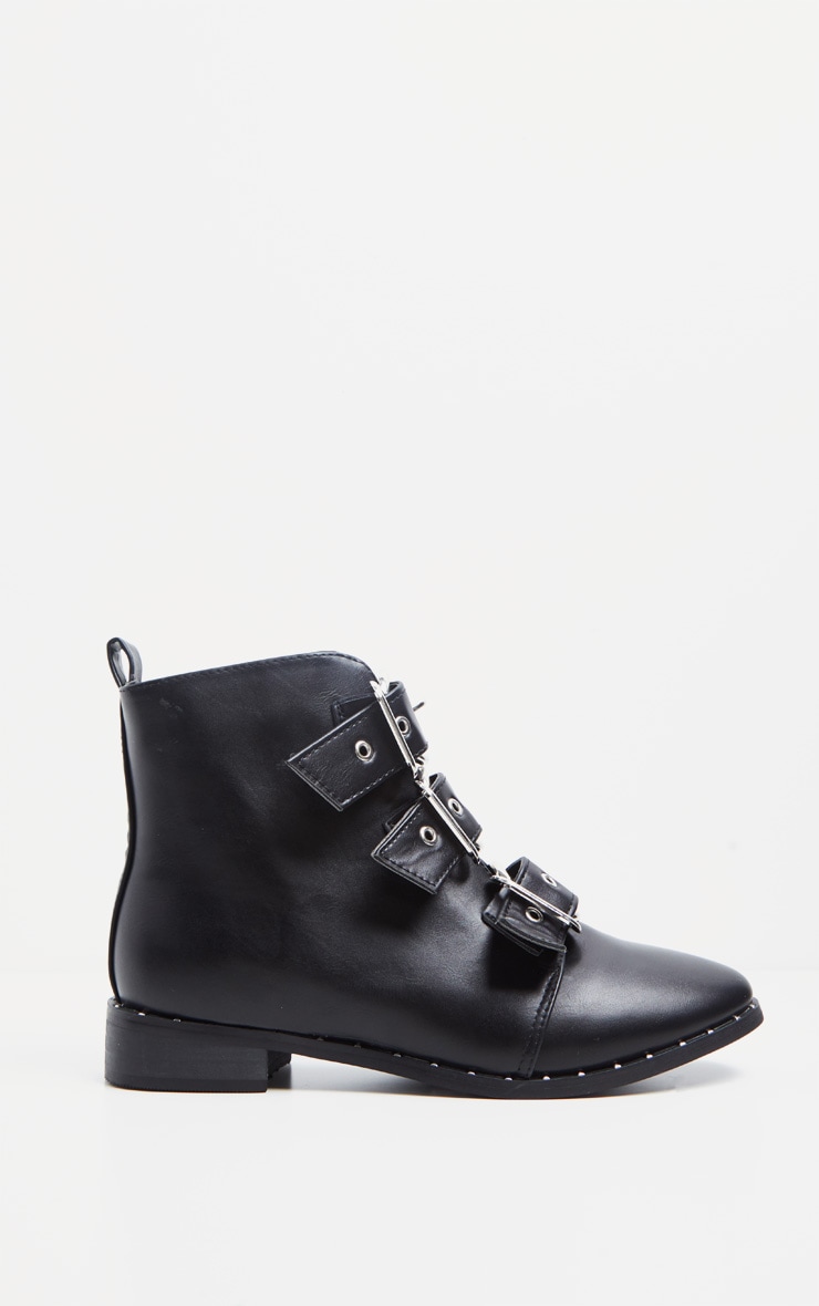 three buckle ankle boots