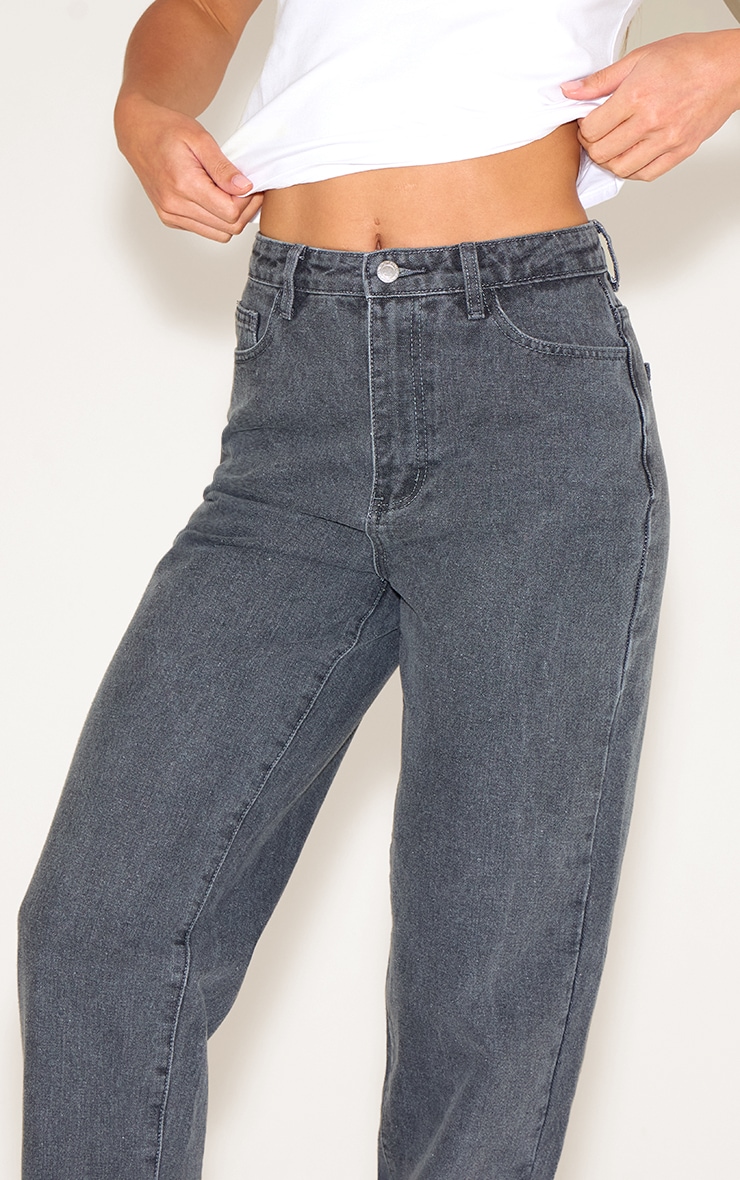 Tall Jean mom gris délavé à taille haute image 4