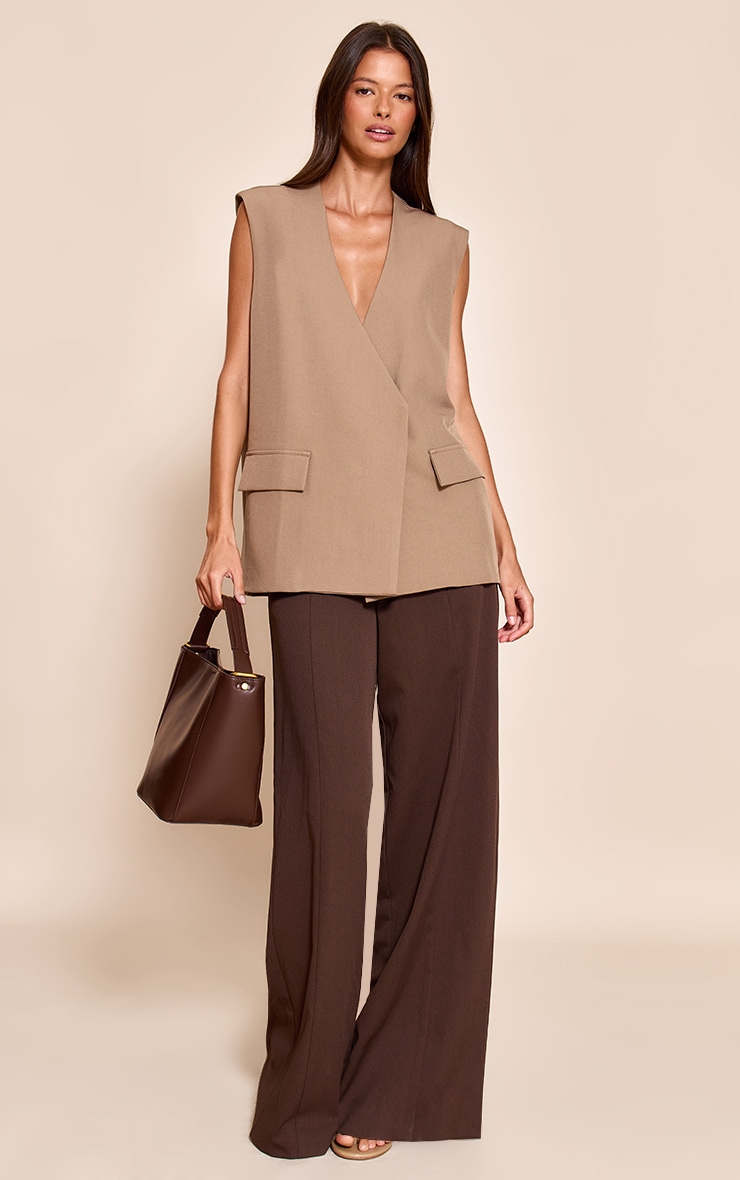 Mushroom Oversized Boxy Longline Vest image 3