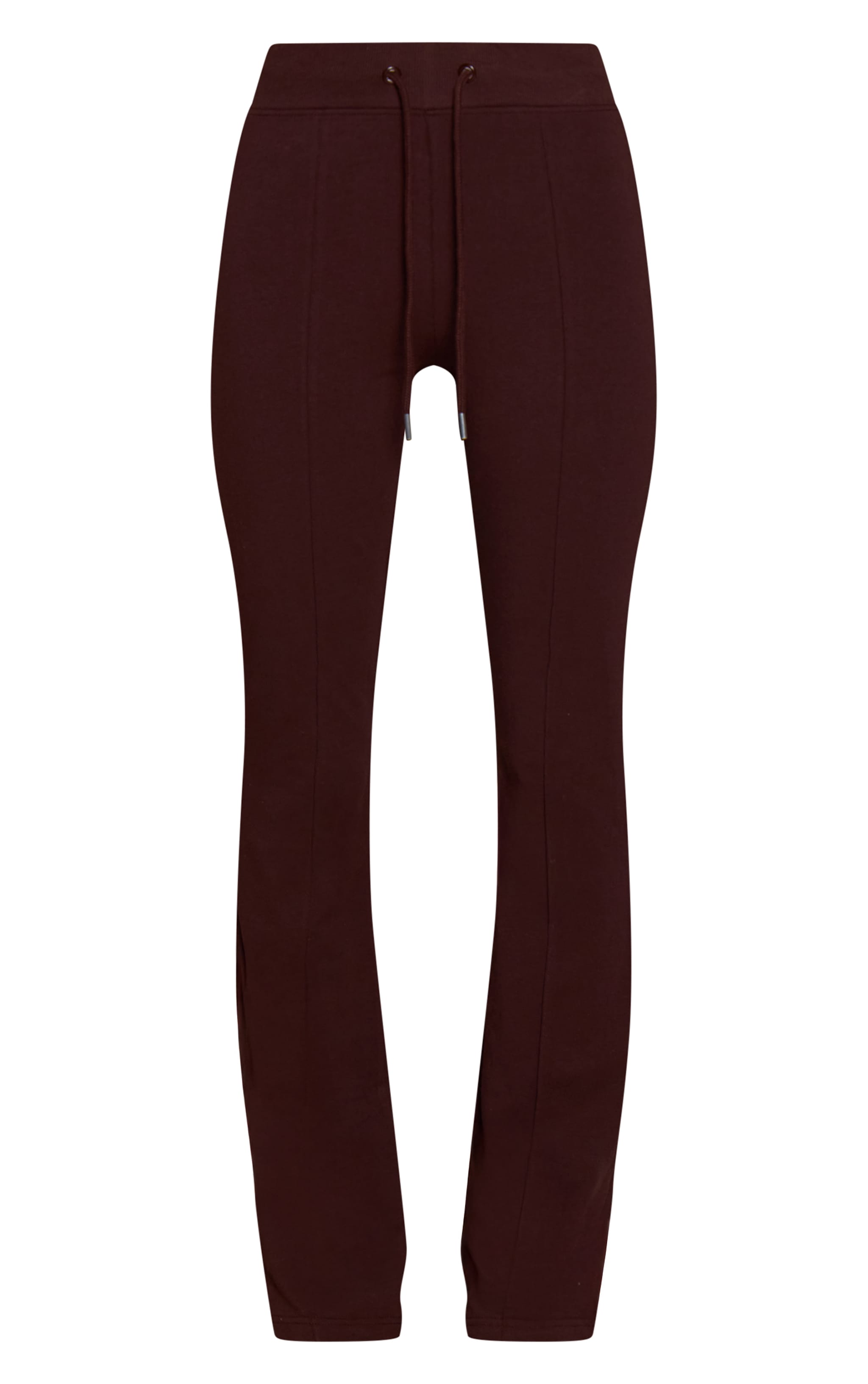 Dark Brown Cotton Seam Detail Mid Rise Skinny Flares image 5