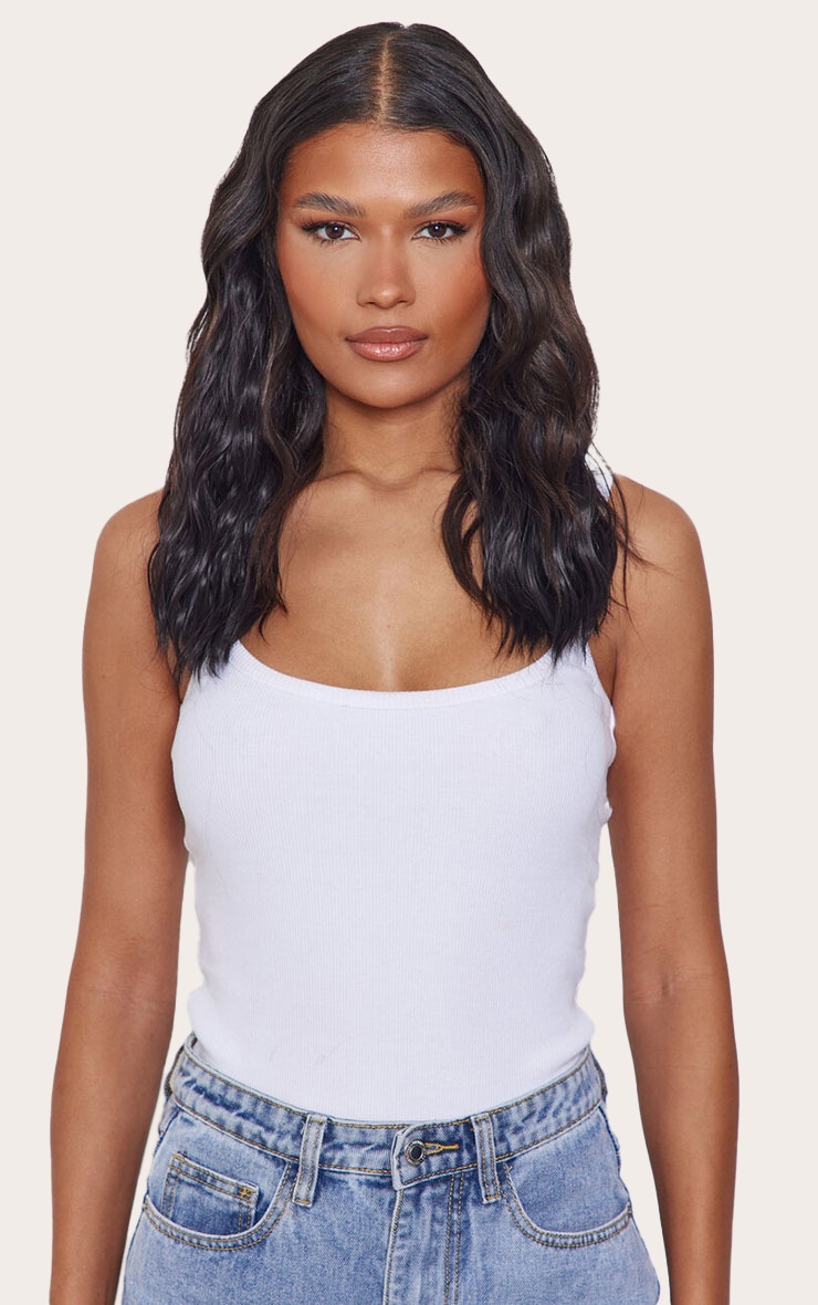 Lullabellz Thick 14" 1 Piece Textured Wave Clip In Hair Extensions  Raven image 1