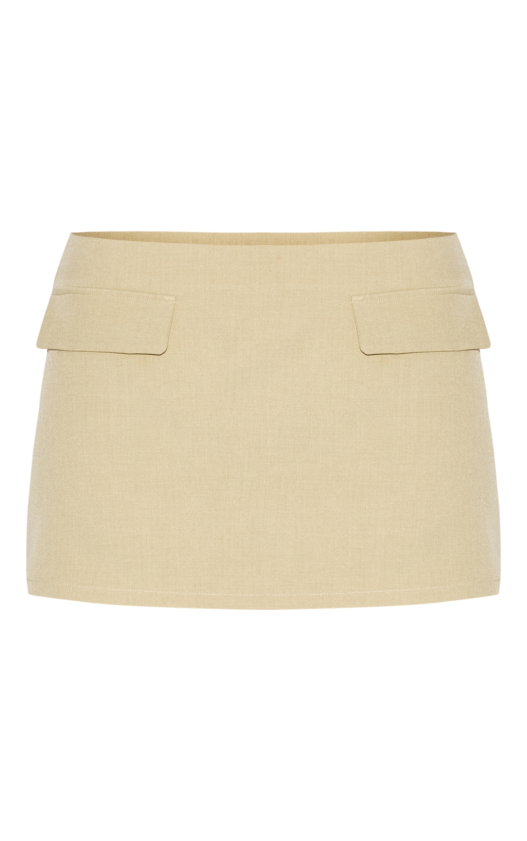 Sage Green Pocket Detail Structured Tailored Woven Mini Skirt image 6