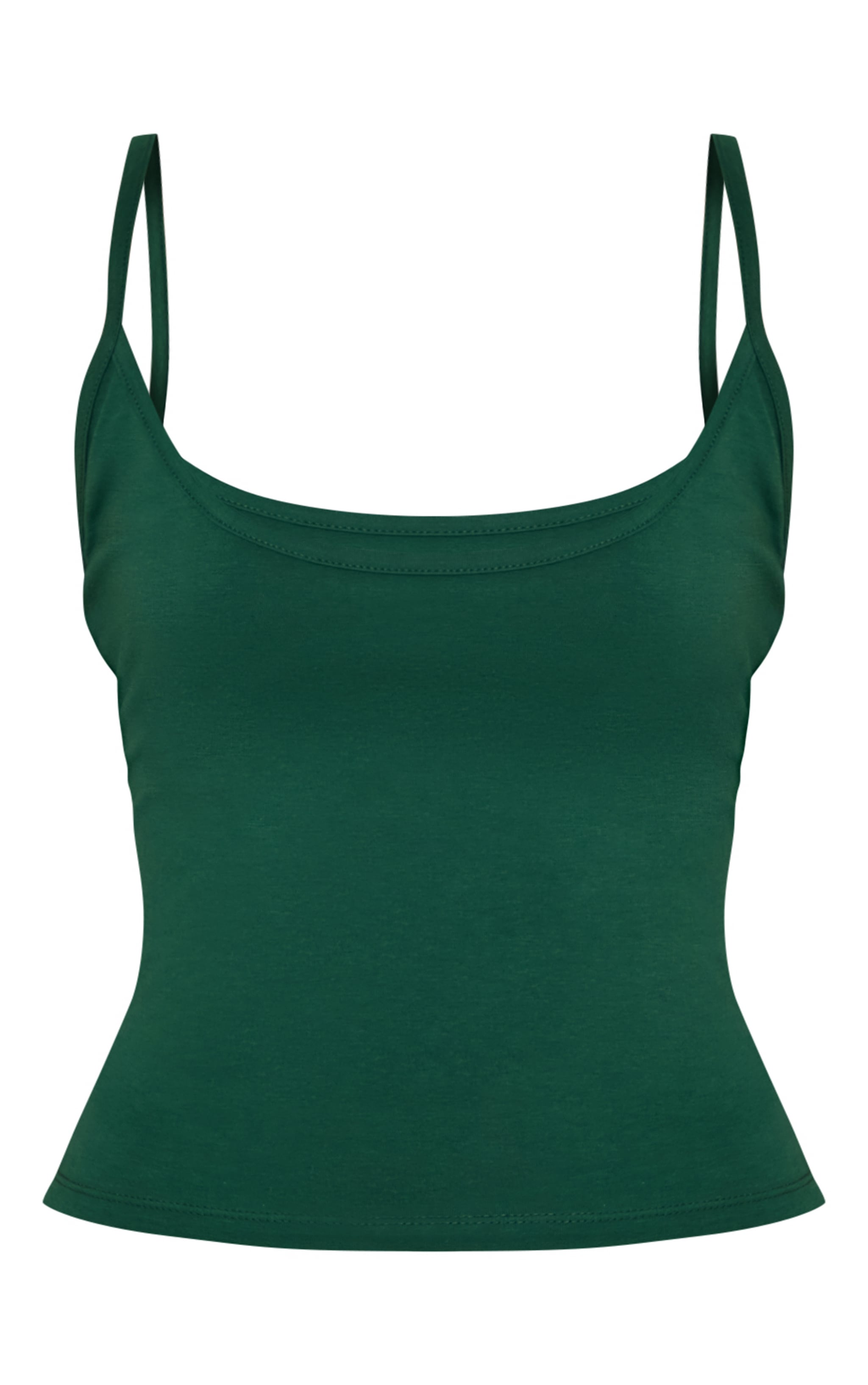 Dark Green Overlay Detail Strappy Vest Top image 5