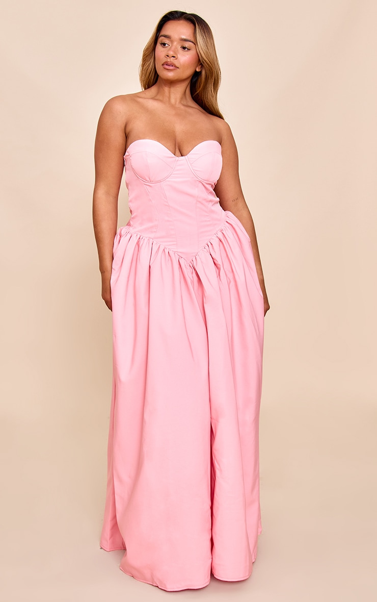 Shape Robe longue droite rose tendre à détail corset image 1