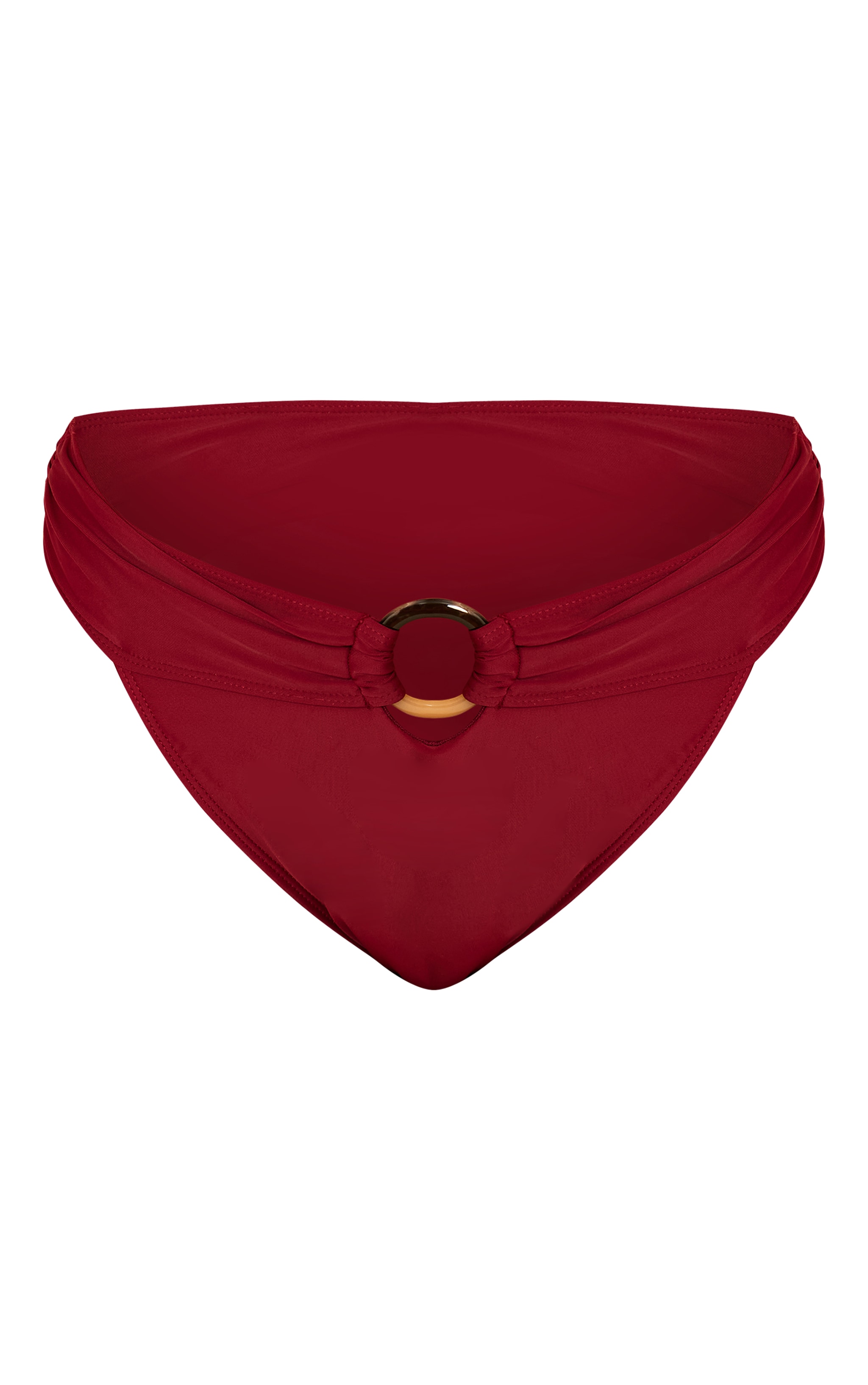 Plus Burgundy O Ring Detail Tanga Bikini Bottoms image 5