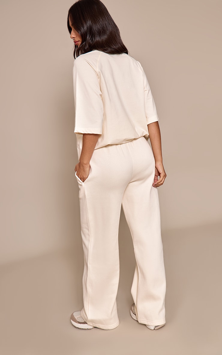 Petite Cream Oversized Wide Leg Sweatpants image 3