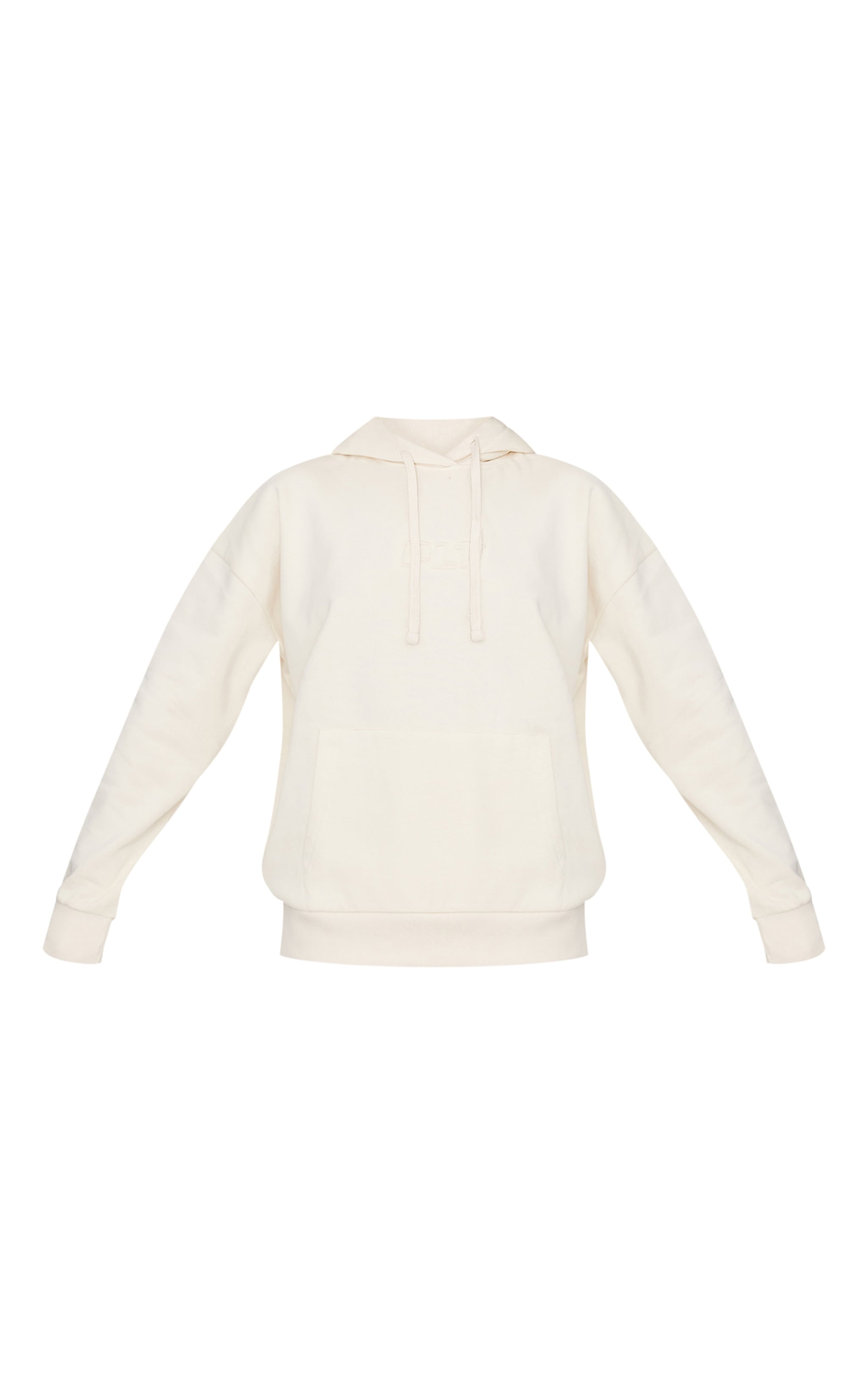 PRETTYLITTLETHING Cream Premium Embossed Oversized Hoodie image 5