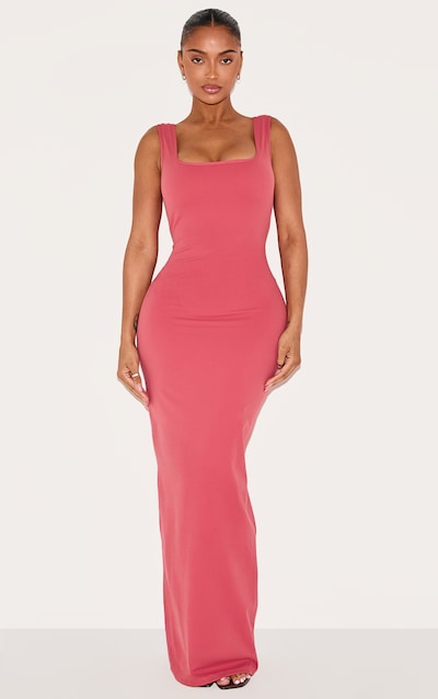 Shape Rose Built In Bra Sculpt Square Neck Maxi Dress