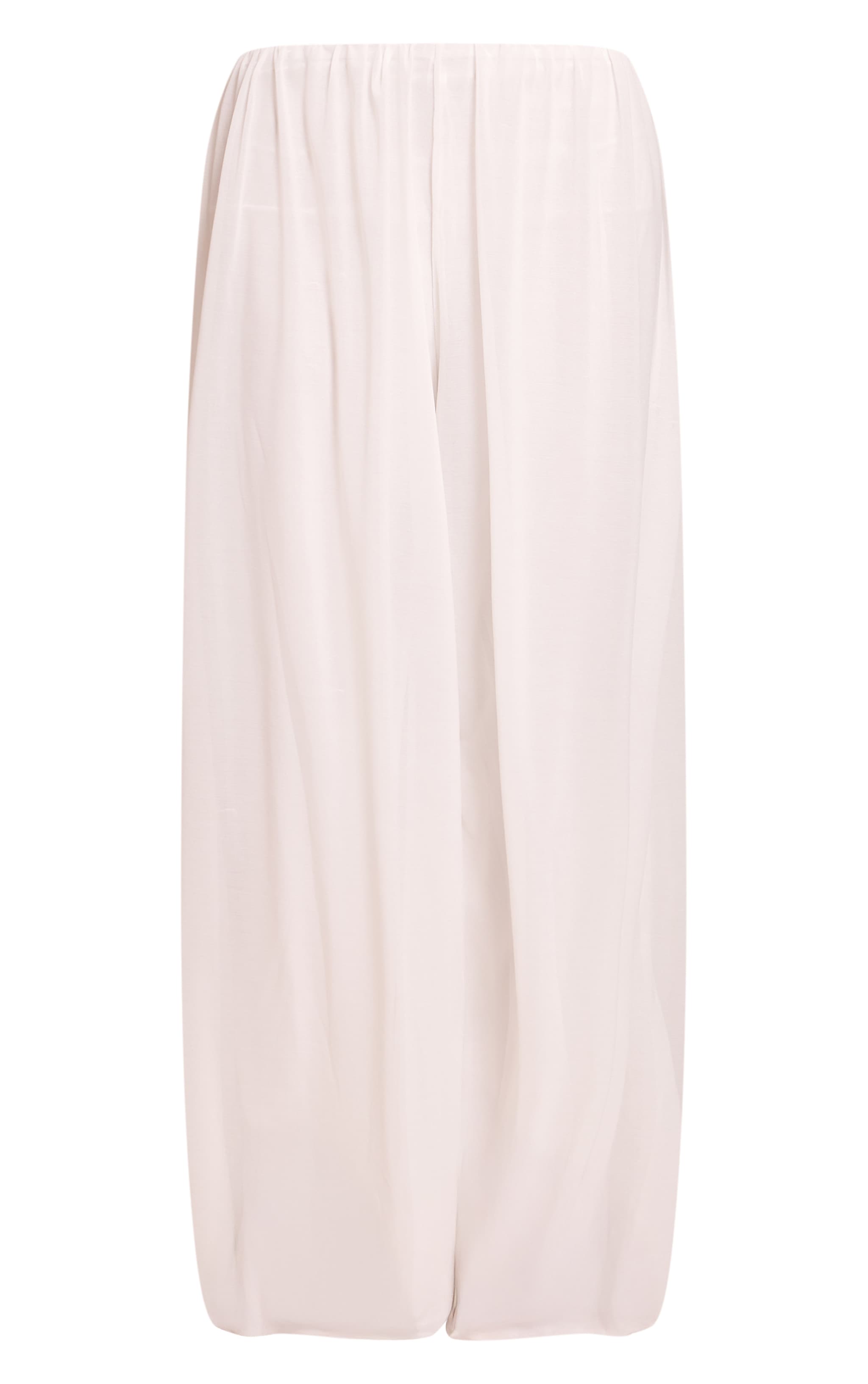 Ecru Lightweight Chiffon Balloon Pants image 5