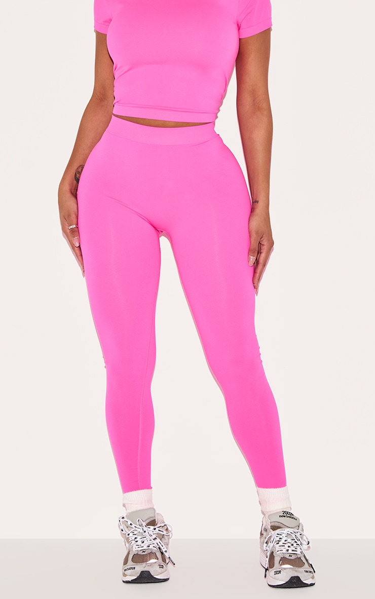 Shape Neon Pink Stretch Seamless Leggings image 2