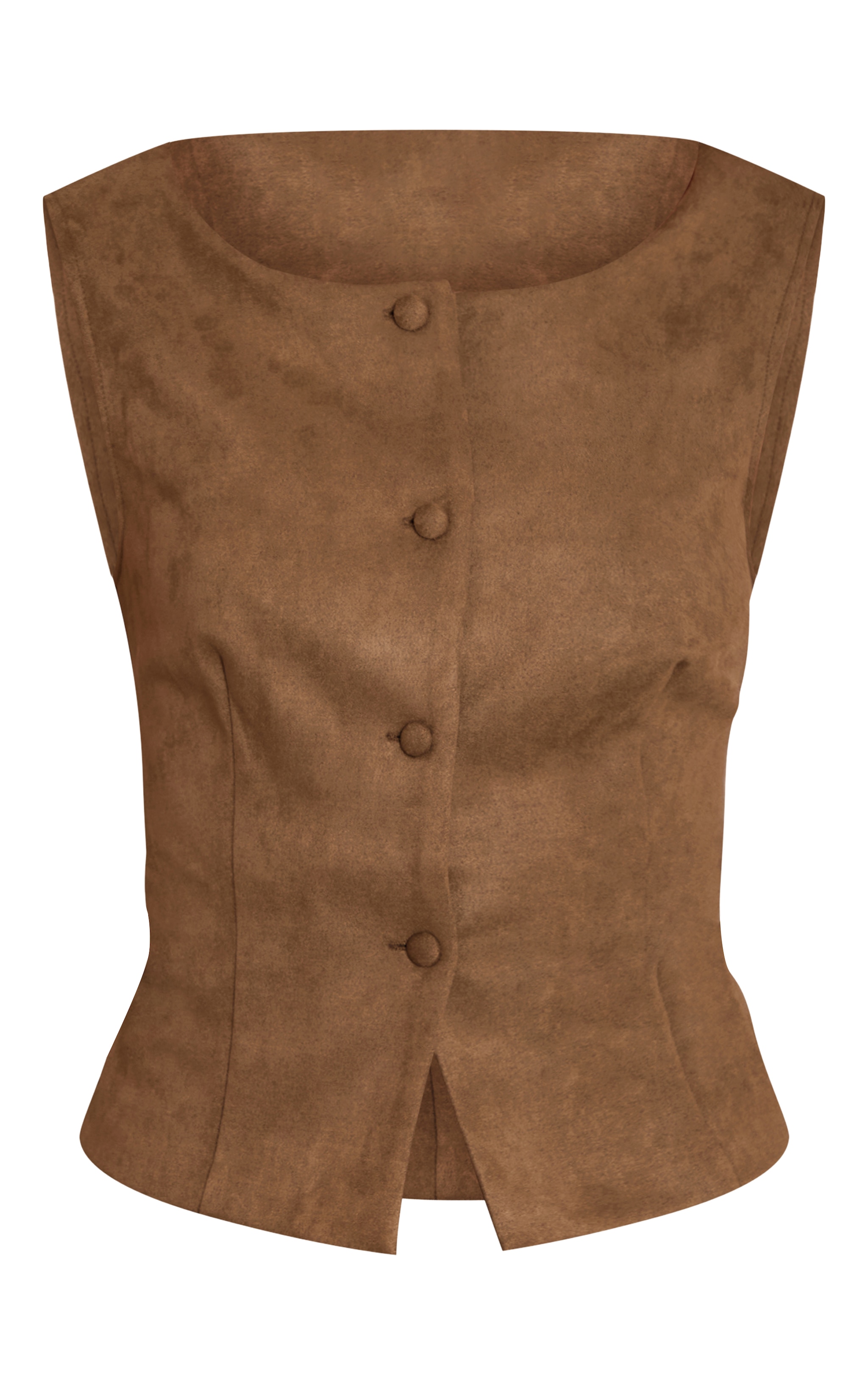 Gilet en suédine kaki à boutons-pression image 5