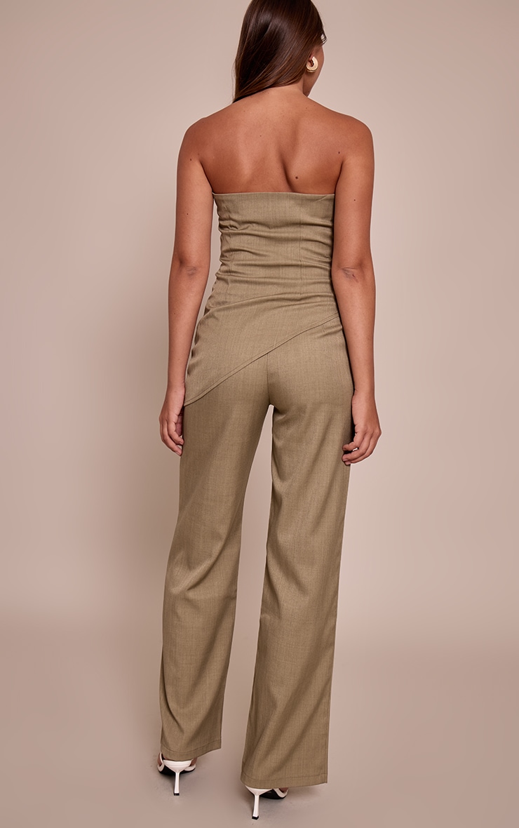 Sage Khaki Tailored Woven Wide Leg Pants image 3