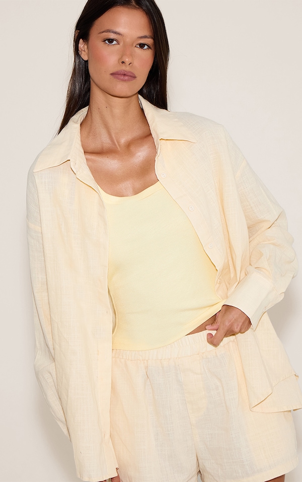 Butter Cream Linen Long Sleeve Shirt