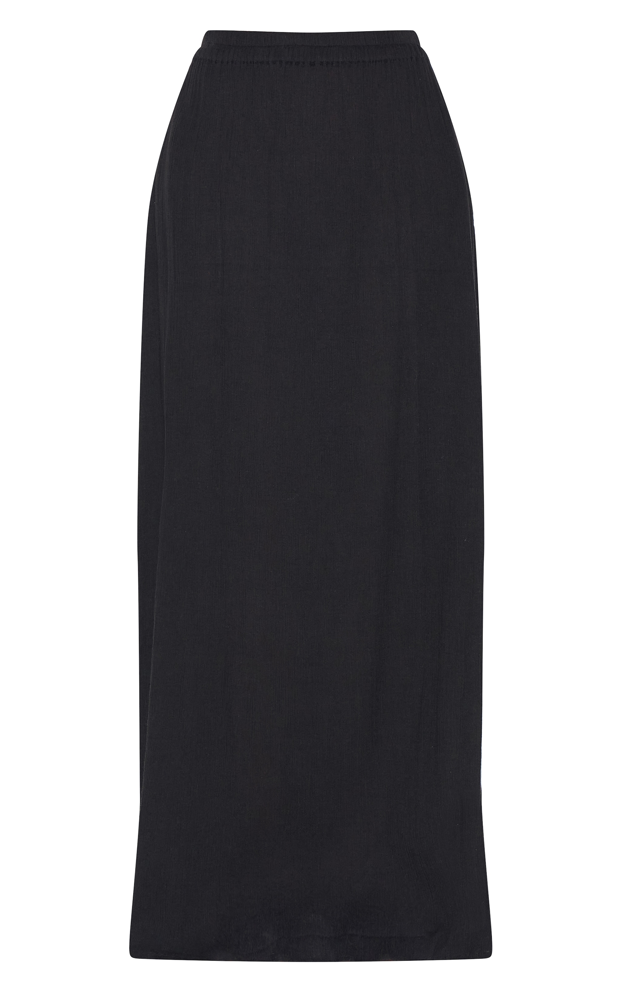 Tall Black Cotton Cheesecloth Elasticated Waist Maxi Skirt image 5