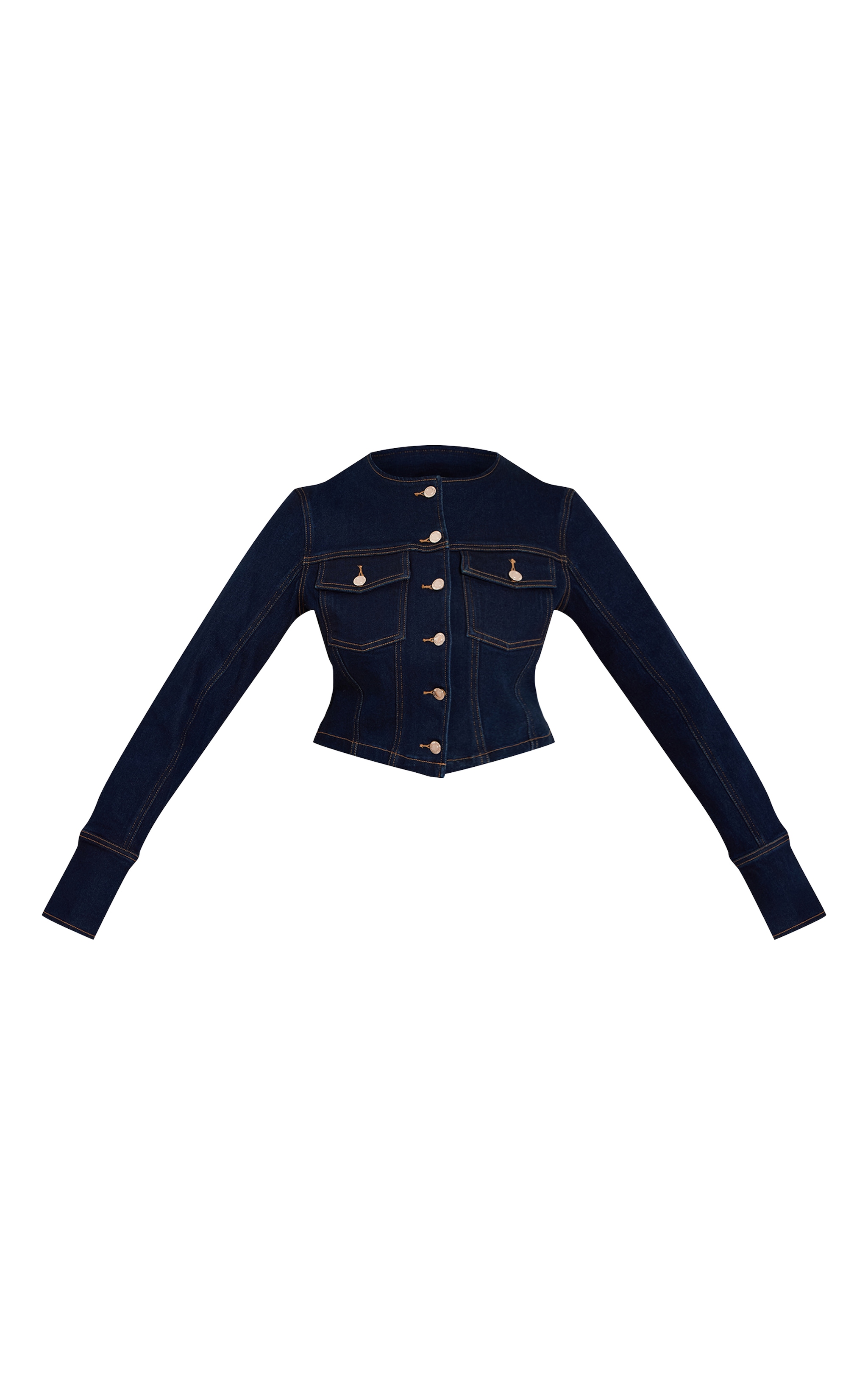 Shape Indigo Stretch Denim Fitted Jacket image 5