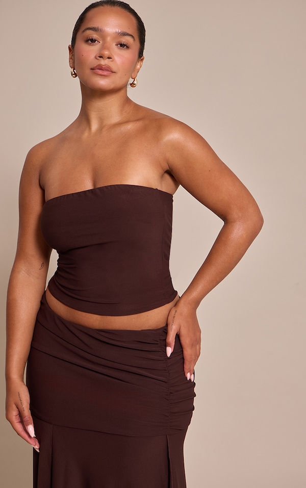 Shape Chocolate Double Layered Bandeau Top