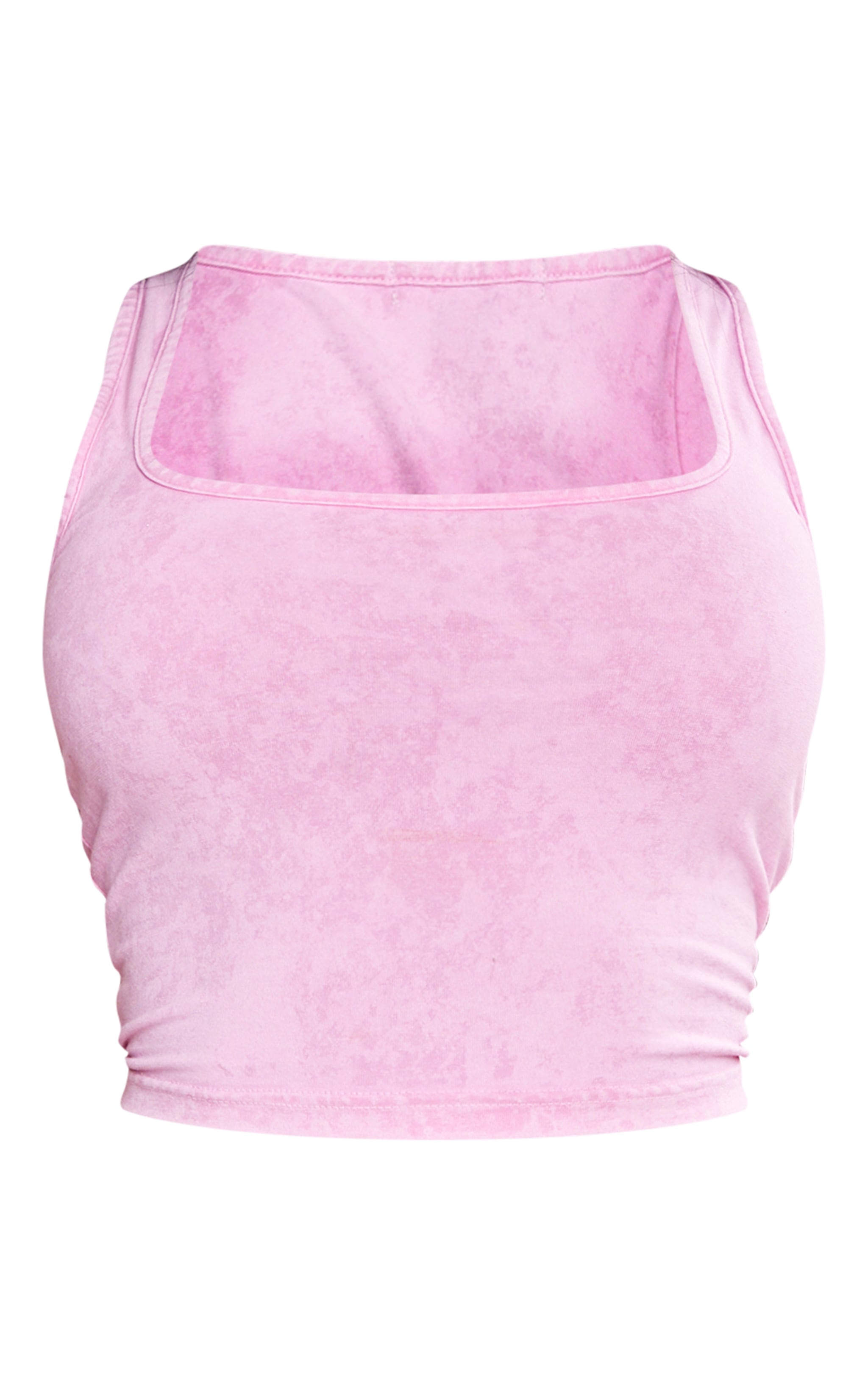 Washed Pink Cotton Square Neck Top image 5