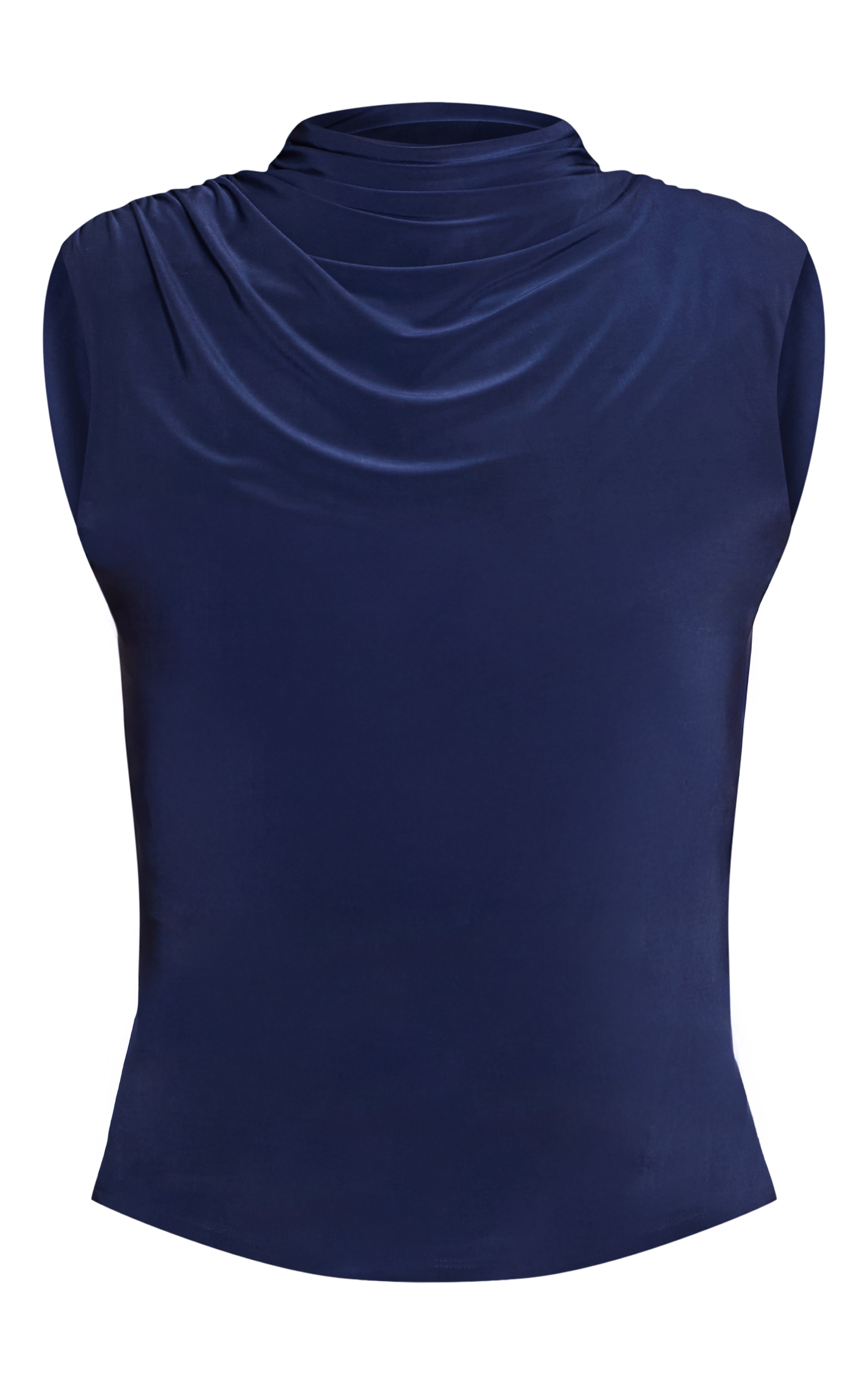 Navy Slinky Shoulder Detail Sleeveless Top image 5