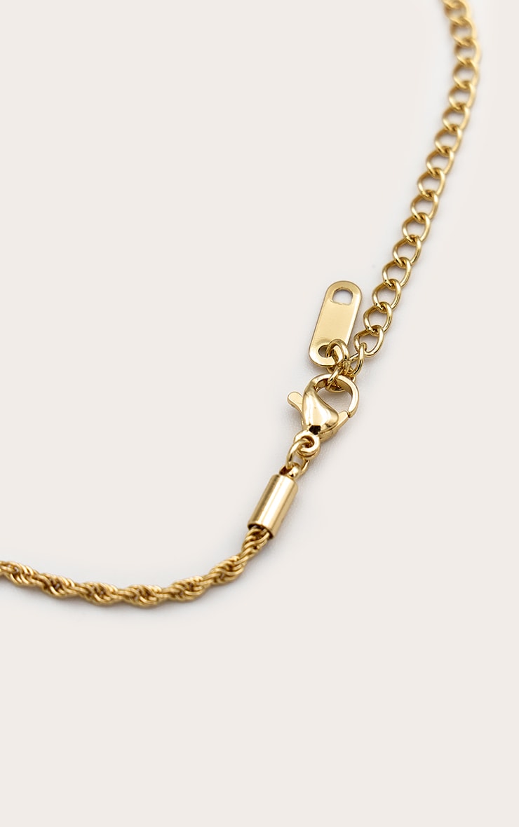 Gold Water Resistant Rope Twist Anklet image 2