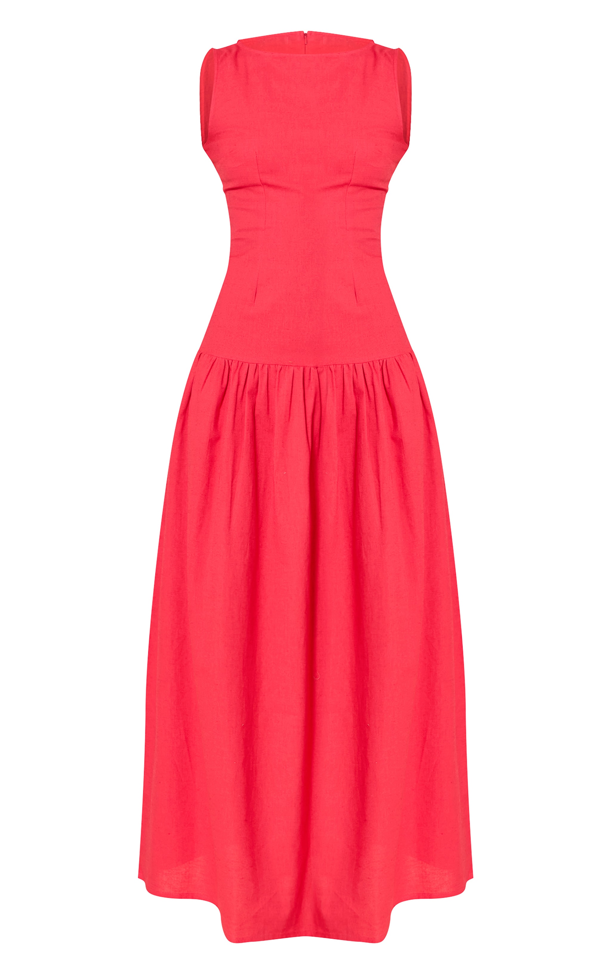 Red Drop Waist Maxi Dress image 5