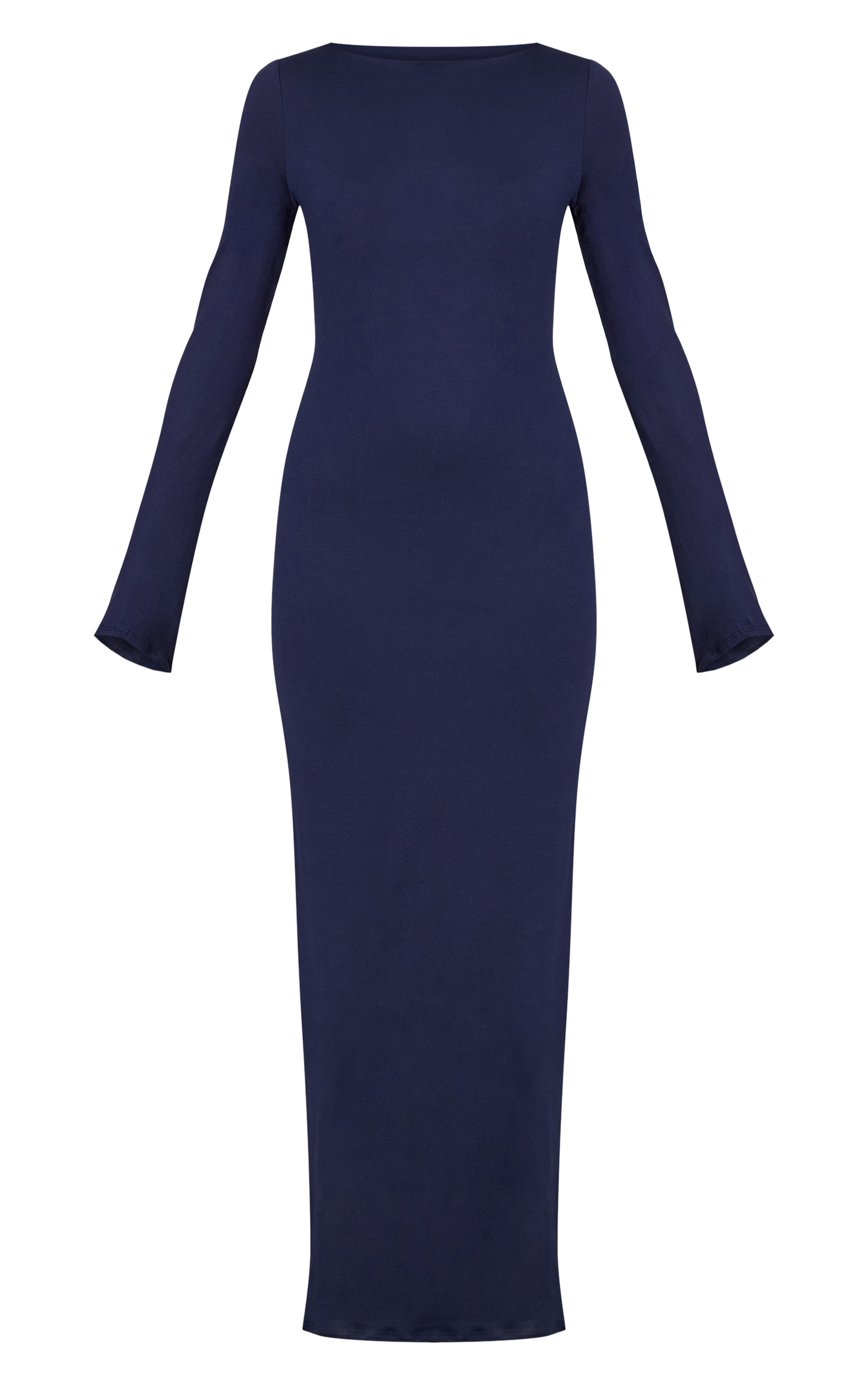 Navy Soft Touch Jersey Long Sleeve Maxi Dress image 5