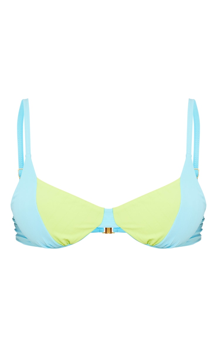 Green Plisse Underwire Bikini Top image 1