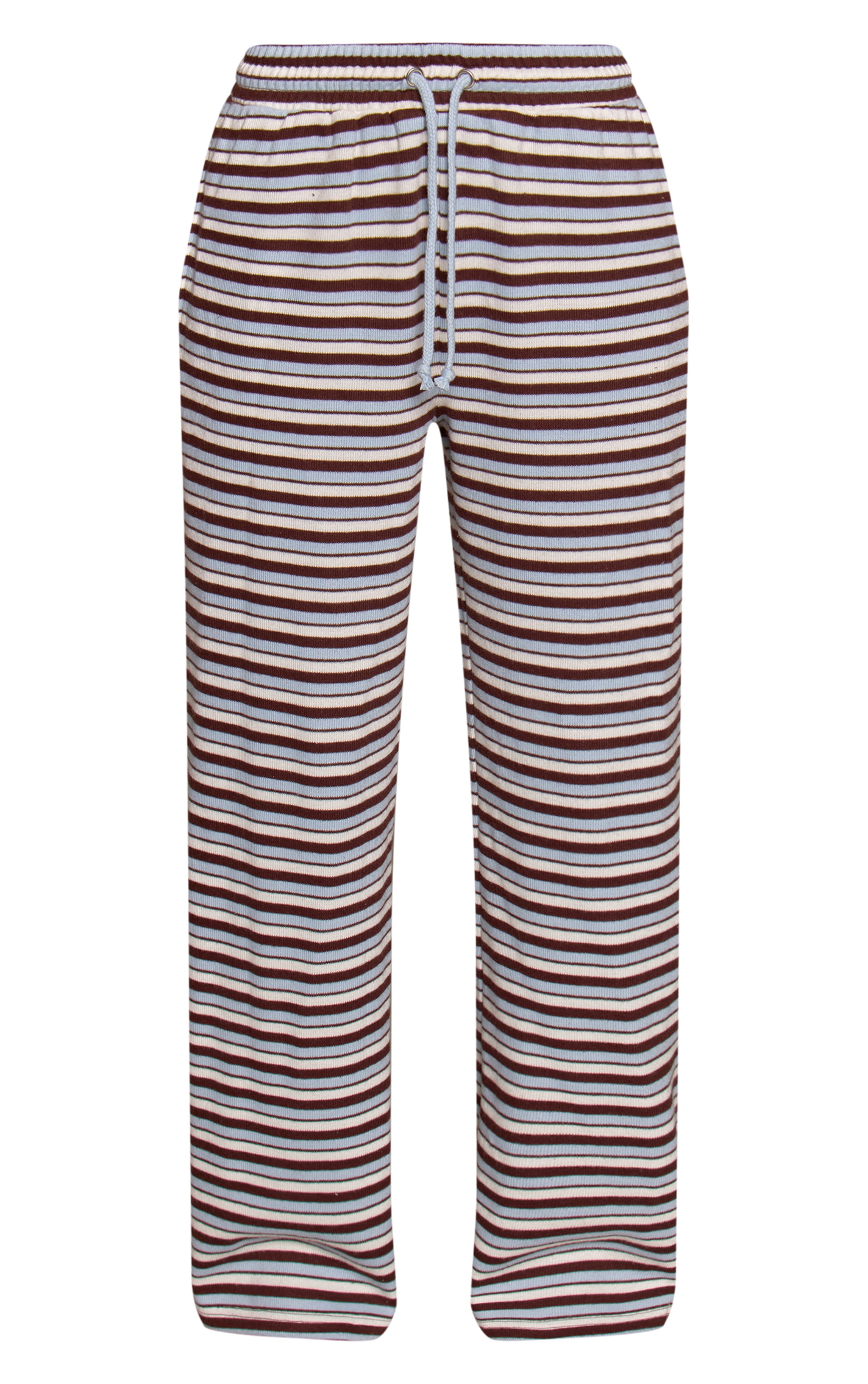 Light Blue Stripe Soft Touch Wide Leg Joggers image 5