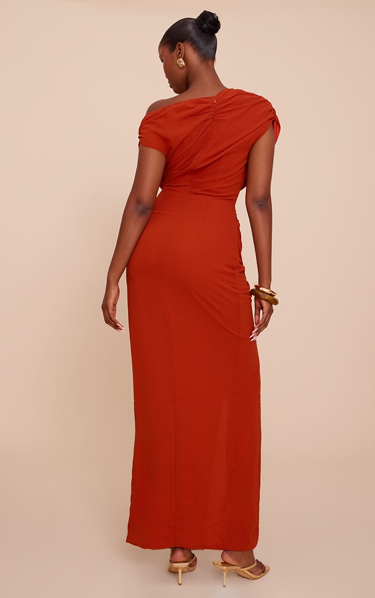 Rust Chiffon Maxi Dress image 2