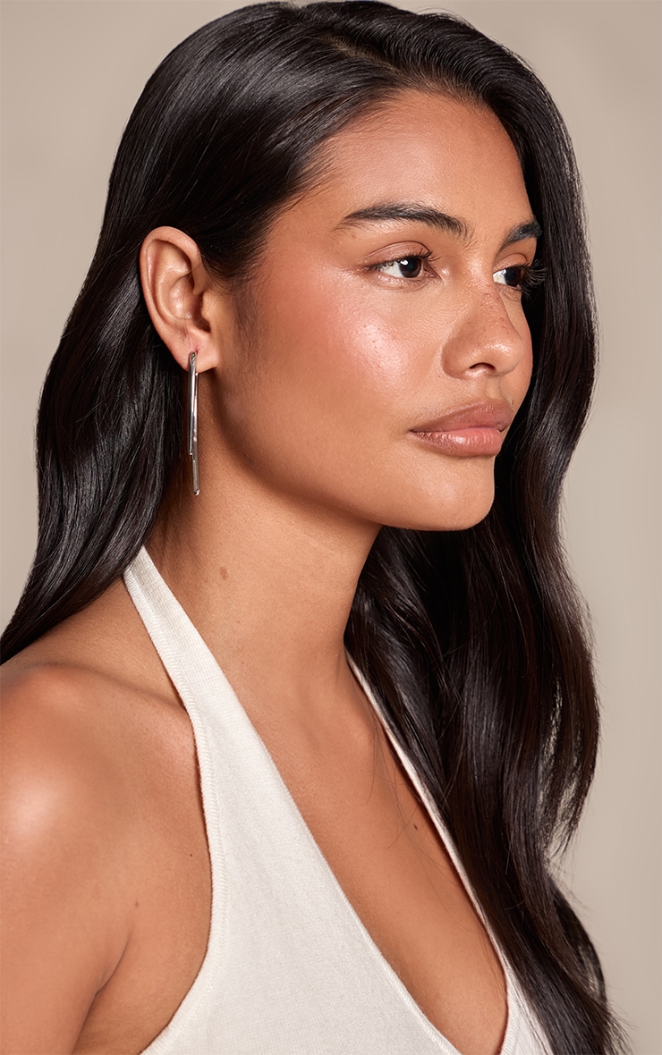 Créoles pointues lisses argentées