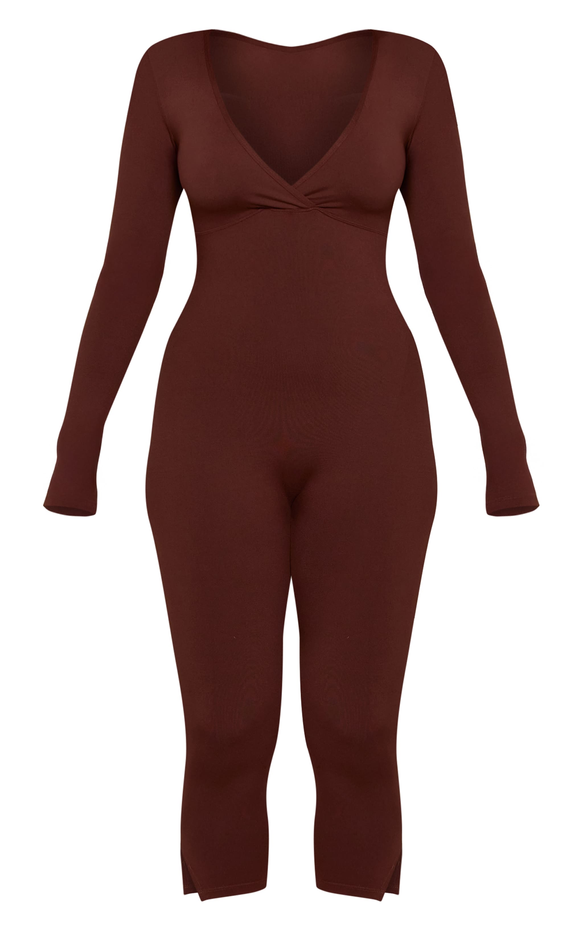 Shape Chocolate Sculpt Long sleeve wrap V neck Capri Jumpsuit image 5