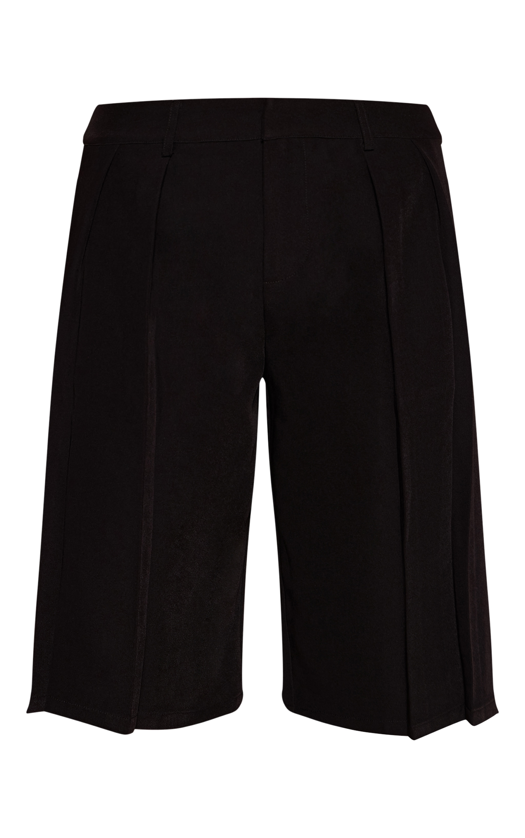 Black Woven Pleat Detail Jorts image 6