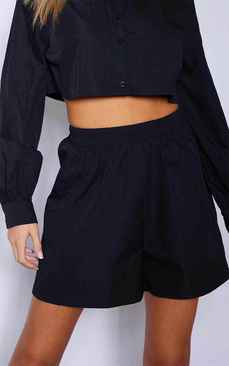 Black Woven A Line Shorts image 5