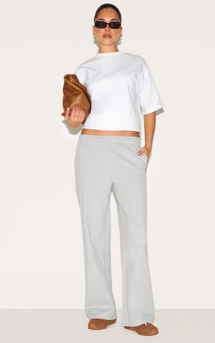 Pantalon large ample en coton épais gris chiné image 2