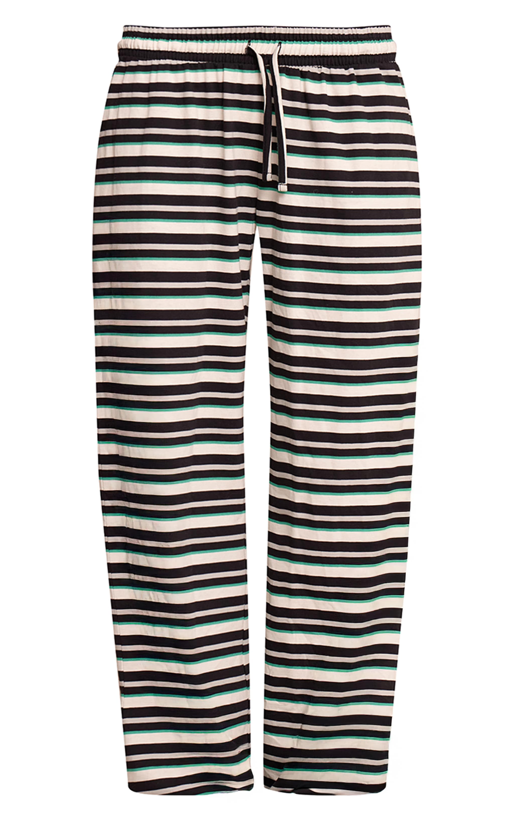 Black Stripe Wide Leg Drawstring Pants image 5