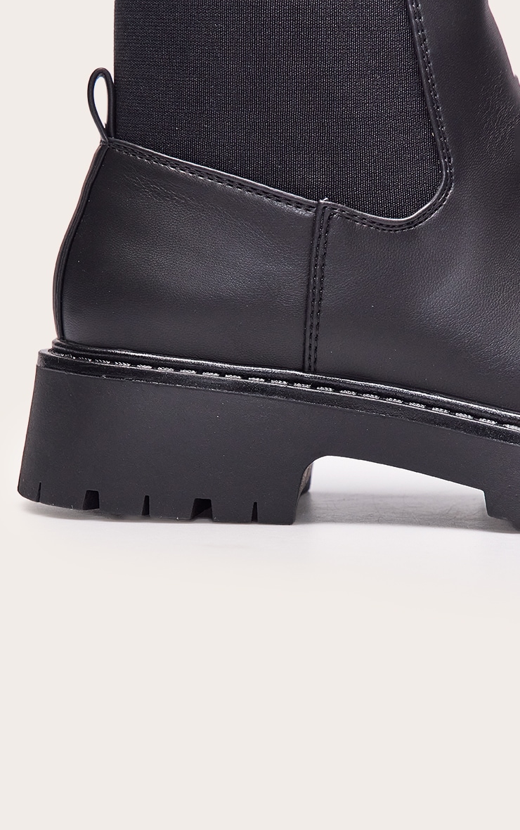 Bottines épaisses noires à talon et partie élastique image 5