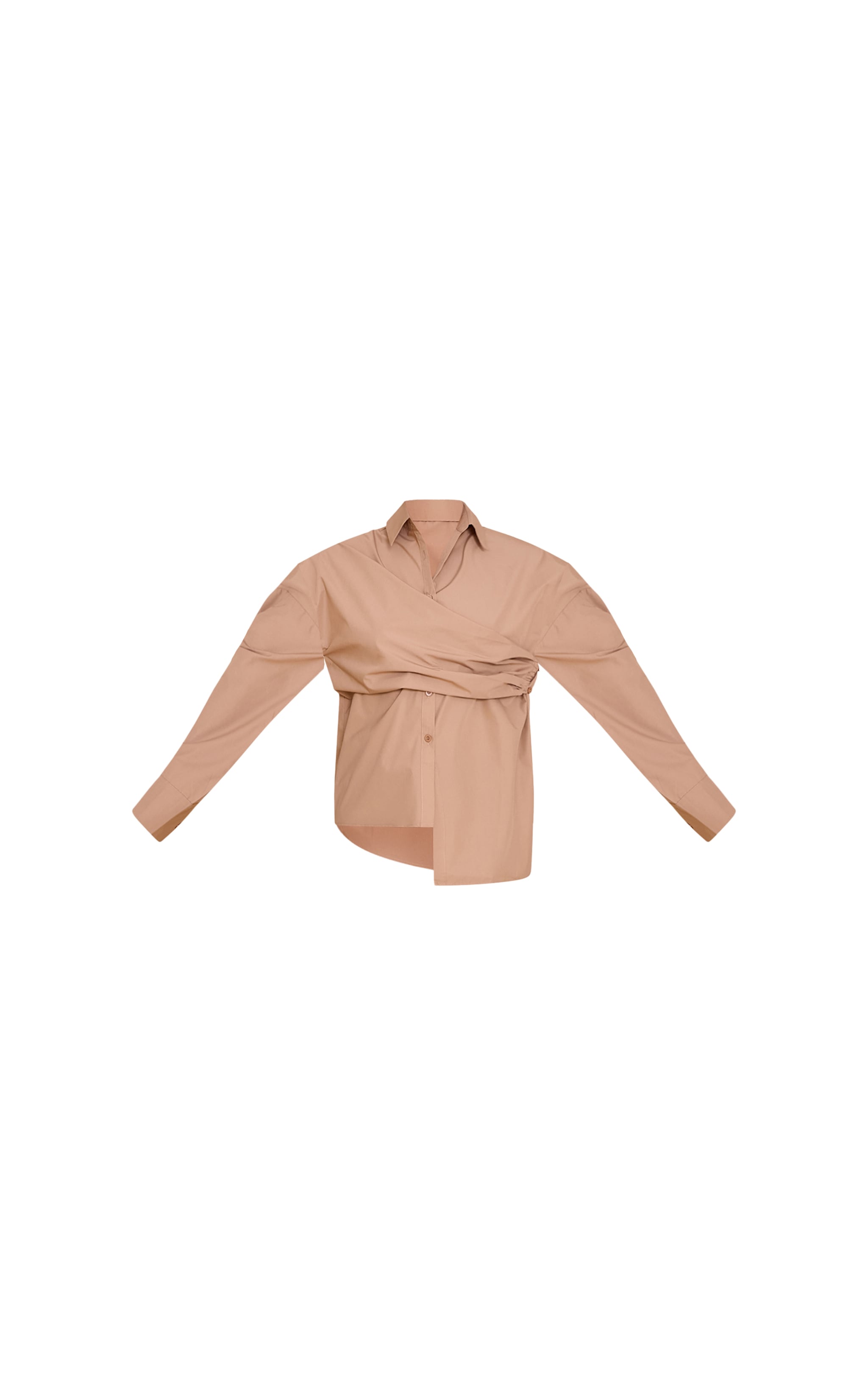 Sand Asymmetric Drape Shirt image 5