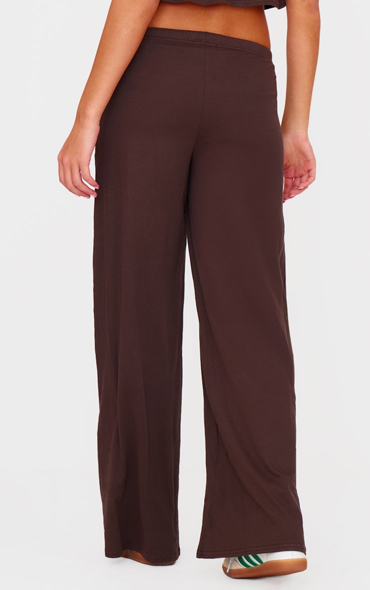 Pantalon droit en coton chocolat image 3