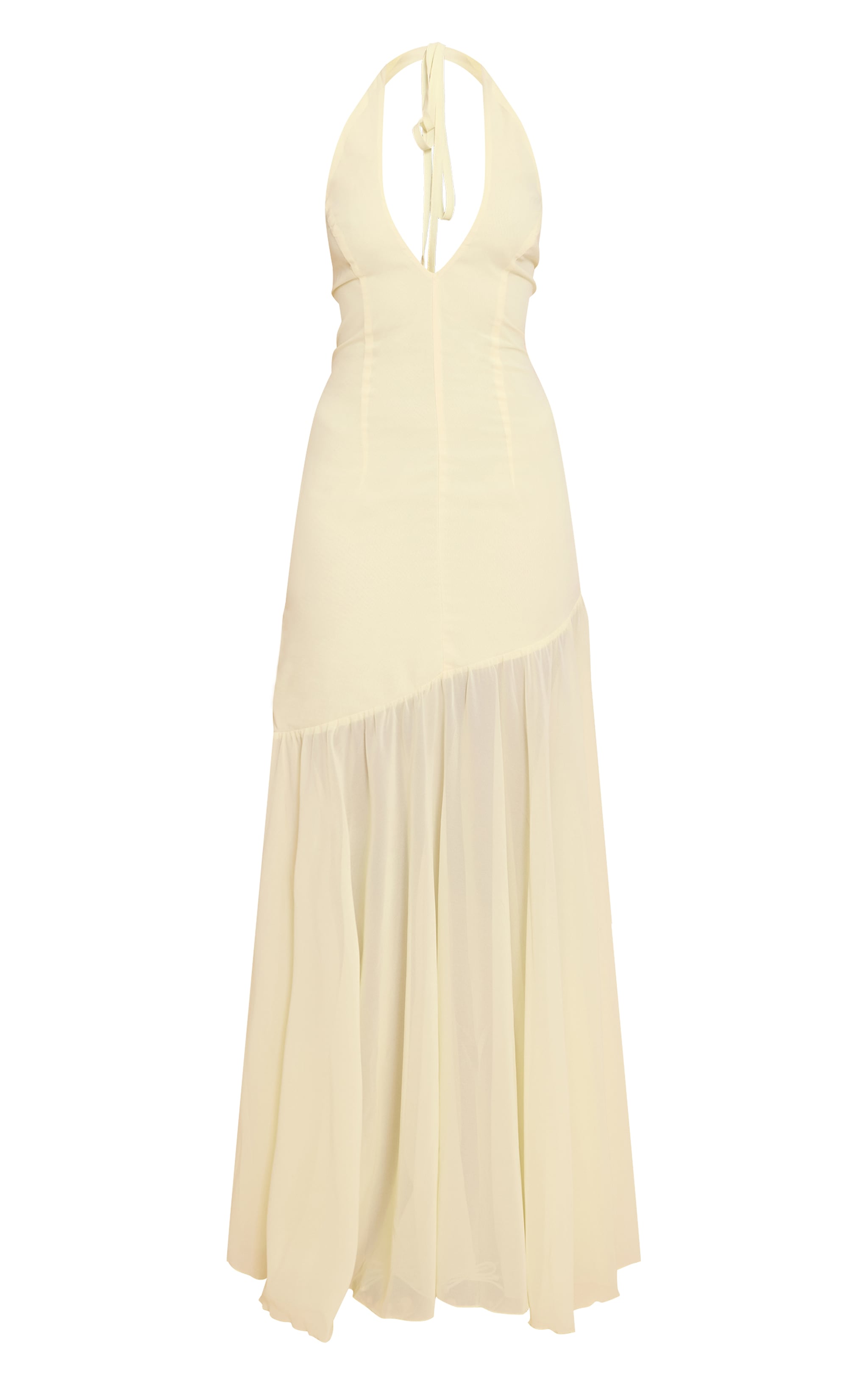 Lemon Chiffon Halterneck Dropped Waist Maxi Dress image 5