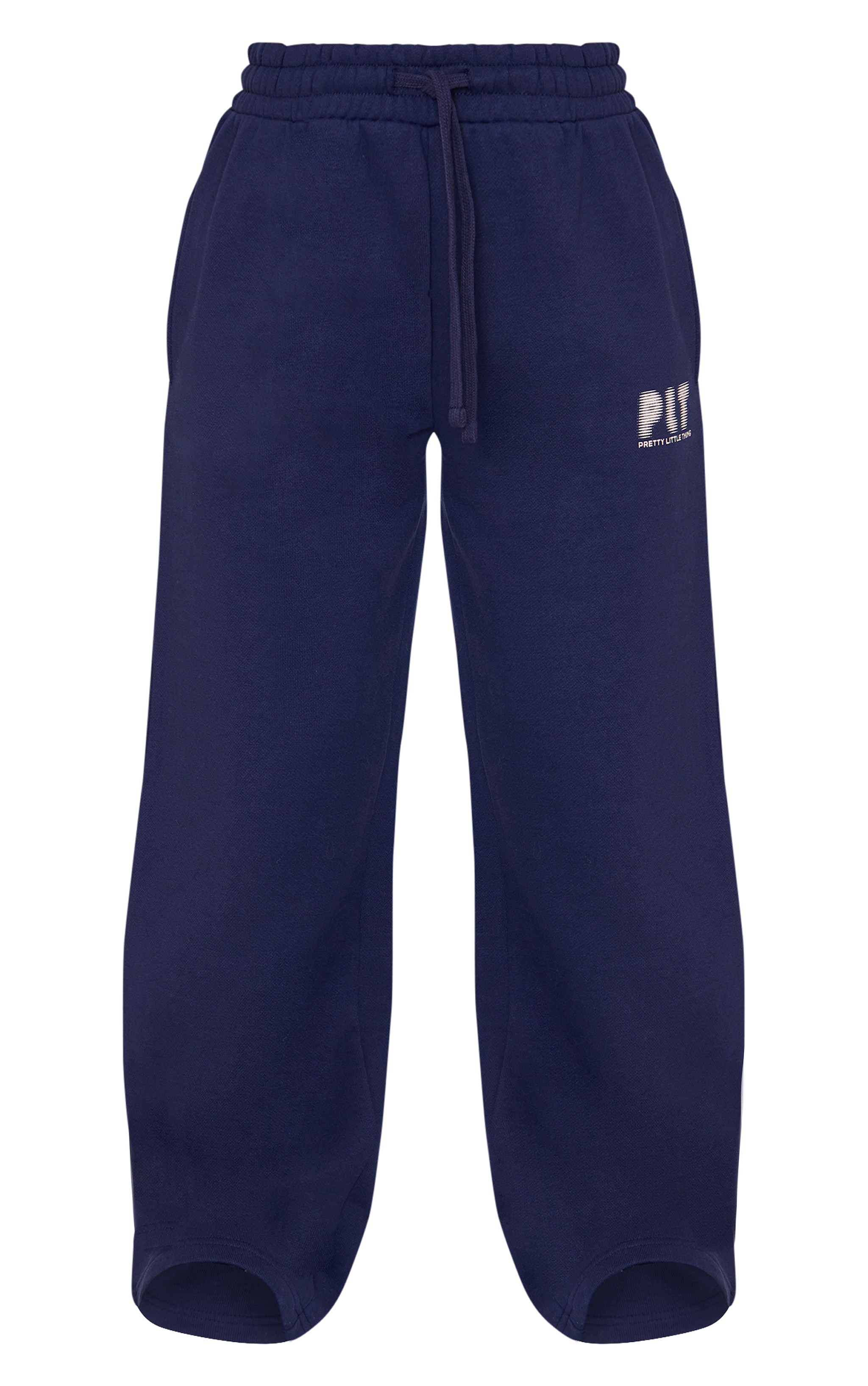 Petite Navy Printed Straight Leg Sweatpants image 5