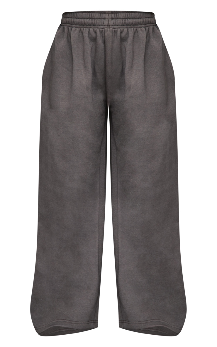 Petite Charcoal Super Wide Leg Track Pants image 5